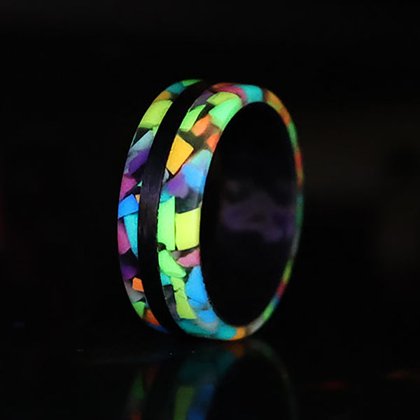 Damascus Steel Ring, Black Fire Opal, Meteorite Shavings – Natural  Evolution Design