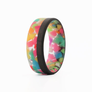 pride glow in the dark ring with black carbon fiber rail