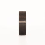 men's gold wedding ring with carbon fiber front view