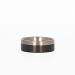 Men's Titanium Band with Carbon Fiber Laying Flat