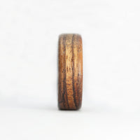 Zebra Wood Ring with Carbon Fiber Sleeve Front View