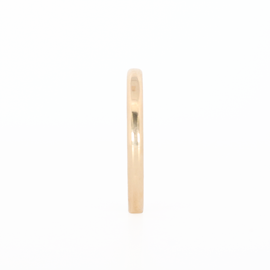 yellow gold stackable ring front view