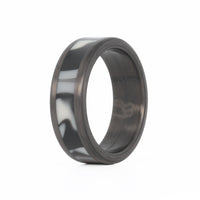 black camo wedding band with carbon fiber rails and sleeve
