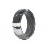 black camo wedding ring with carbon fiber sleeve