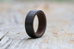 Carbon Fiber Band with Moab Sand Interior On Wood Plank