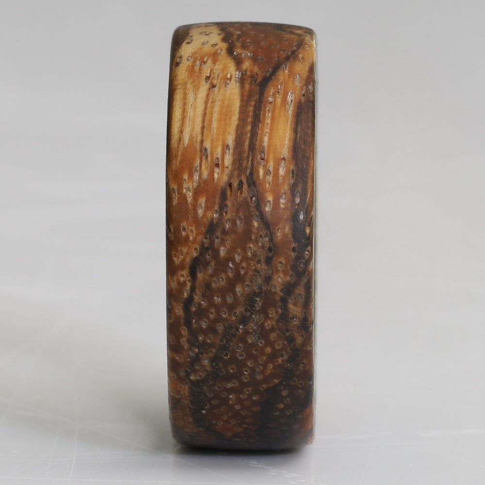 Zebra Wood Ring with Carbon Fiber Sleeve Close Up