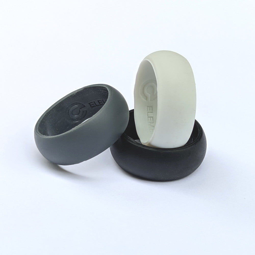 nonconductive silicone men's ring in multiple colors