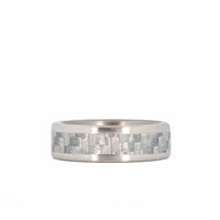 Titanium and Silver Glass Fiber Ring Flat