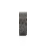 Ultralight Men's Ring with Wave Carbon Fiber Front View