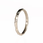 Stackable Hammered White Gold Ring