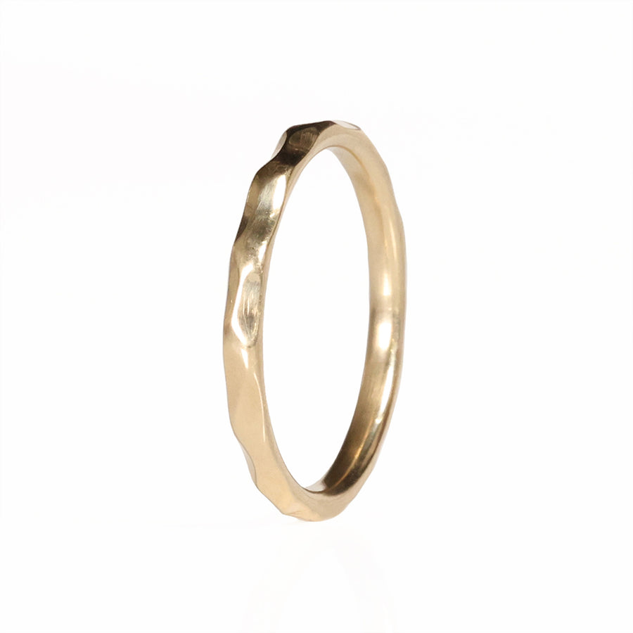 Stackable Hammered Gold Ring