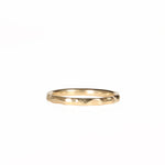 Stackable Hammered Gold Ring Laying Flat