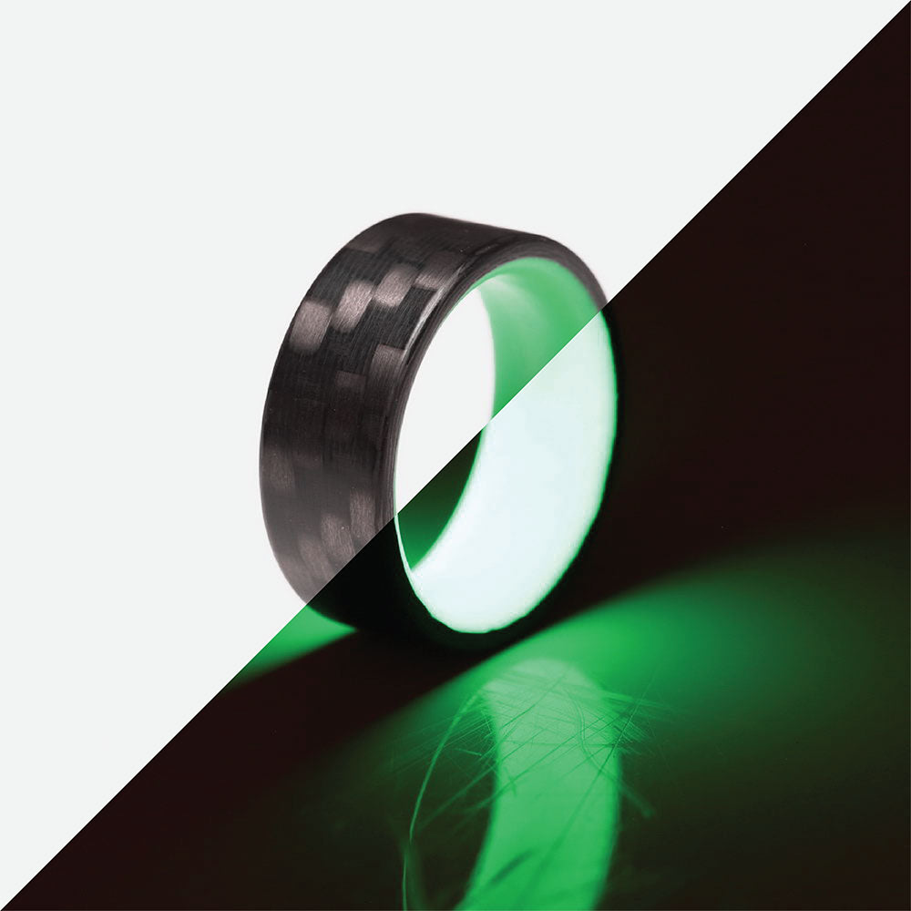 Carbon Fiber Green Glow Ring | Element Ring Co