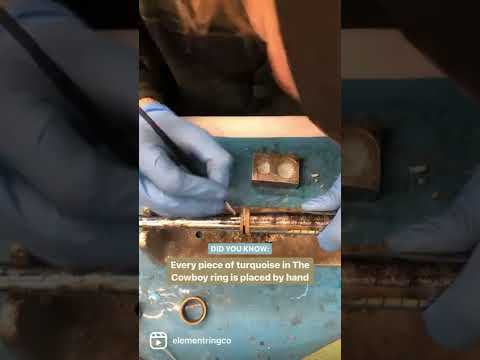 Turquoise Inlay Ring with Whiskey Barrel Wood and Carbon Fiber Sleeve Making Of Video