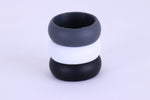 nonconductive silicone men's ring in multiple colors stacked