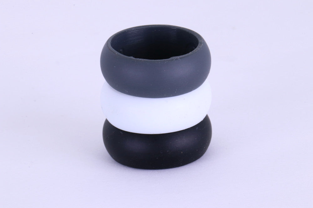 nonconductive silicone men's ring in multiple colors stacked