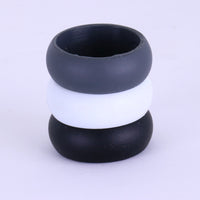 nonconductive silicone men's ring in multiple colors stacked