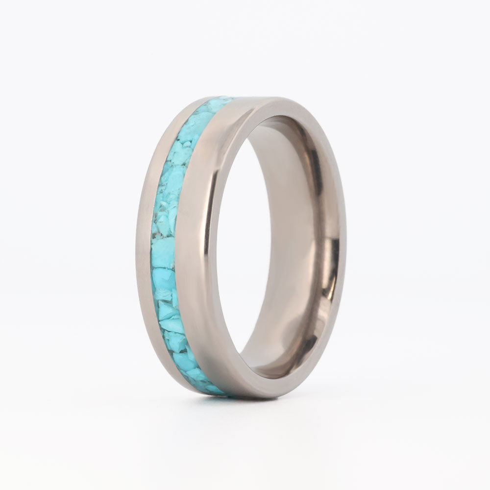 Crushed Turquoise Ring with Titanium